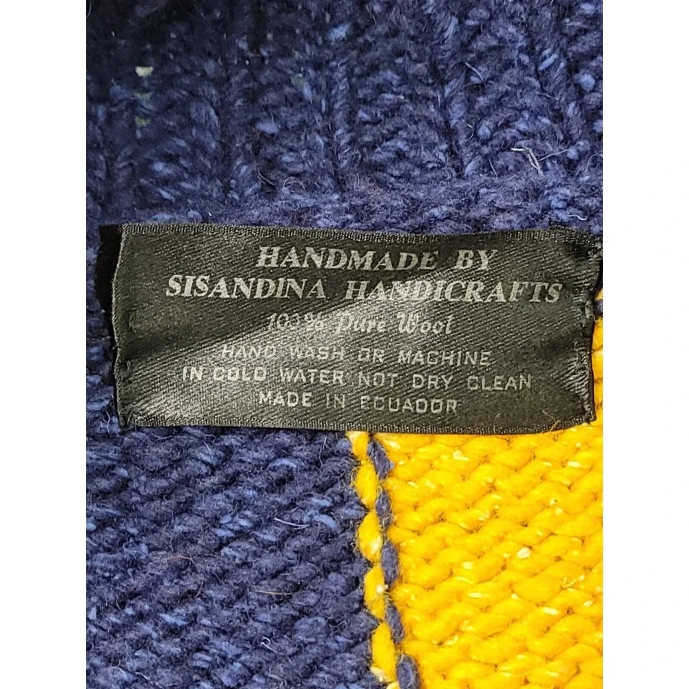 Sisandina  Sweater Jacket Wool Colorful Patchwork Handmade Grandmacore Lagenlook